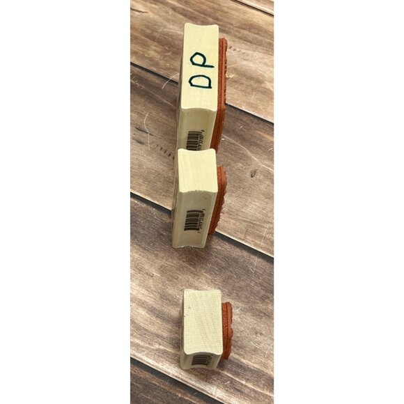 VERY HTF 2000 PSX SK624 A B C WOOD MOUNTED RUBBER STAMP SET SNOWMAN WARM HEARTS - Picture 2 of 6